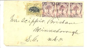 LIBERIA 1899 CV -TO USA -RATE 5 Ct. -F/VF  - Picture 1 of 2