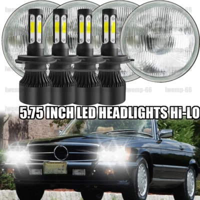 Faros LED redondos de haz alto/bajo Fit Mercedes-Benz 380SL 450SL 560SL 4 piezas 5,75" Foto 1 de 4