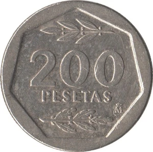 ESPAÑA: 200 PESETAS JUAN CARLOS I. AÑO 1988. BC+. HEXAGONALE. ENVIO GRATIS.IDEAL - Picture 1 of 1