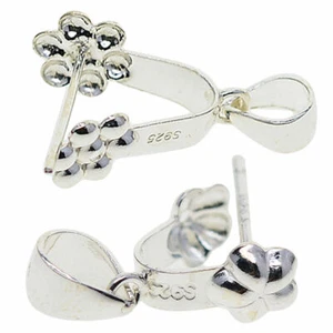 Prettyia Silver Pendant Necklace Clips Pinch Bail Clasp Connector DIY 16/21mm - Picture 1 of 4