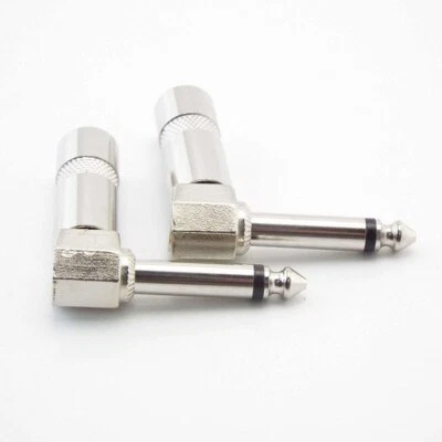 1/4 Inch 6.35mm 6.5mm soldered Jack Right Angle Male Mono Plug Audio Connector - Image 1 of 4
