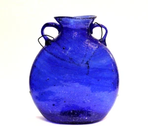 Art Glass Vase Beautiful Decorative Blown Blue Green Brown Outdoor Window Gift - Picture 1 of 23
