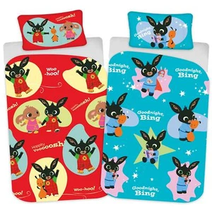 Bing Bunny Hoppity Voosh Junior Cot Duvet Cover Reversible Bedding Set - Picture 1 of 1