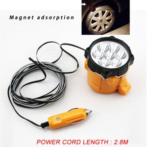 Light 12V Car Cigarette Lighter Magnetic Emergency Spot Lamp Working 7 LED Torch