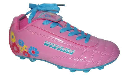 NEW VIZARI BLOSSOM PINK MULTI FG SOCCER GIRLS KIDS SHOES 1 M - Image 1 of 3