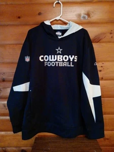 Felpa con cappuccio NFL Reebok Dallas Cowboys Football uomo XL ricamata blu navy - Foto 1 di 21
