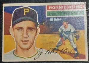1956 TOPPS BASEBALL #94 RONNIE KLINE PITTSBURGH PIRATES WHITE BACK - NICE-  A-18 - Picture 1 of 2