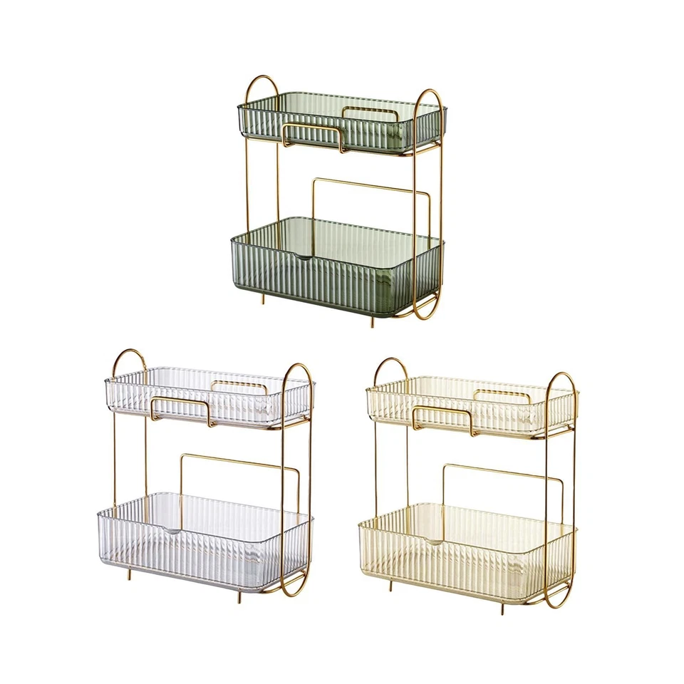2 Tier Desktop Cosmetic Box Large Capacity Bathroom Organizer Container - Image 1 of 1