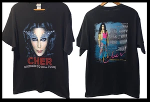 Camiseta Cher Dressed To Kill Gira de Conciertos 2014 Adulto Grande Negra Doble Cara - Imagen 1 de 19