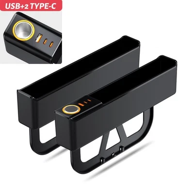 2 TypeC Rechargeable Car Accessories Seat Gap Storage Box Phone Holder Organizer - Image 1 of 4