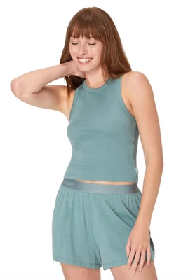 Hanes женщин выцветший шалфей зеленый супер мягкий сна ребро спортивная спина укороченный бак размер S - Изображение 1 из 4