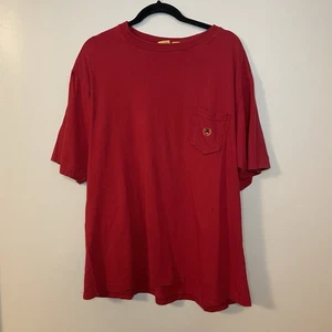 Camiseta Roja Cabeza de Pato Talla XL Bolsillo Único Logo Bordado - Imagen 1 de 5