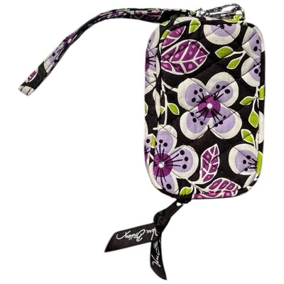 Bolso Vera Bradley Negro Púrpura Floral Muñequera Pequeño Estuche con Cremallera Tela Foto 1 de 3