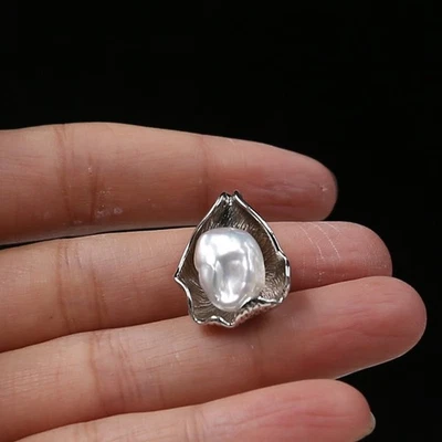 11-13 mm South Sea Baroque Natural White 18 " Pearl Necklace 18K White Gold P - Image 1 of 3