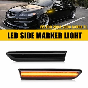 For 2004 2005 2006-2008 Acura TL Front LED Side Bumper Marker Smoked Amber LED - Picture 1 of 14