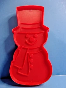 Vintage Hallmark Ausstecher rot Schneemann mit Zylinder Mütze & Schal Winter Weihnachten - Bild 1 von 3