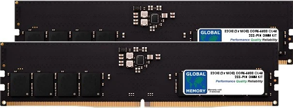 32GB (2 x 16GB) DDR5 5600MHz PC5-44800 288-PIN DIMM MEMORY KIT FOR DESKTOPS/PCS - Image 1 of 1