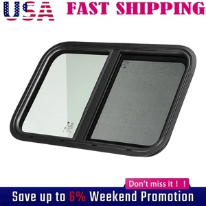 25.5" x 16.5" Height Horizontal Slider RV Camper Window Cargo Trailer + Screen - Picture 1 of 9