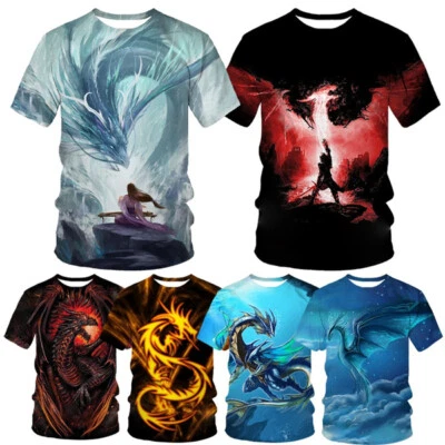 Anime Dragon Hip Hop Casual Women Men T-Shirt 3D Print Short Sleeve Tee Tops - image 1 of 4