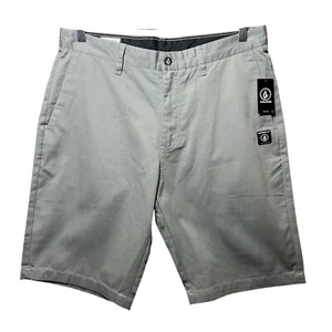 Volcom VMonty Shorts Chino Casual Gray Size 33 NWT Flat Front - Picture 1 of 9
