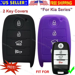 2 piezas Funda protectora de silicona con soporte de llavero control remoto para Kia Smart Key - Imagen 1 de 5