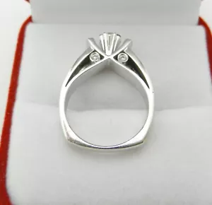 Unusual Design Cluster Natural Diamonds 14k (585) White Gold Ring 8.3 gr size 8 - Picture 1 of 10