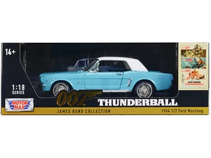 1964 1/2 Ford Mustang Light Blue 007 Bond Thunderball 1/18 By Motormax 79834 - Picture 1 of 1