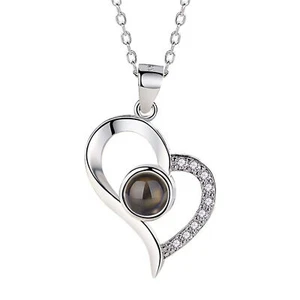 Heart Pendant Necklace Hollow Fade Resistant Fashionable Women Necklace - Picture 1 of 13