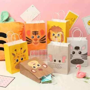 Jungle Safari Zoo Animal Favor Boxes Kids Jungle Themed Birthday Party Bags - Picture 1 of 13