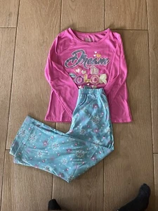 girls pajamas | Dream In Color | Hearts L/S Top (L) And Pants (M) | Cozy! LOOK! - Picture 1 of 2
