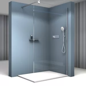 Walk In Dusche Duschabtrennung Duschwand Duschtrennwand Nano ESG Glas Klarglas - Bild 1 von 6