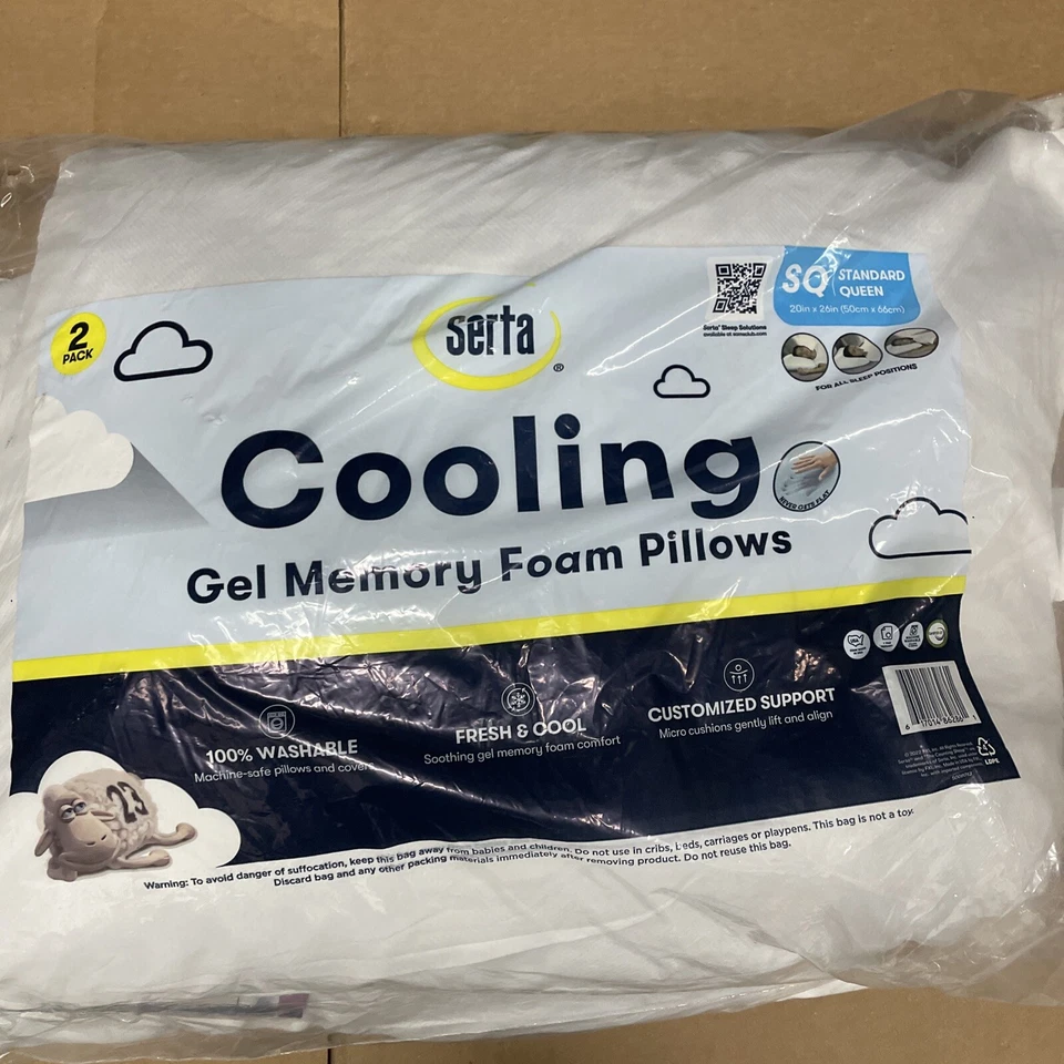 Serta Gel Memory Foam Cluster Pillows, Set of 2 - Image 1 of 1