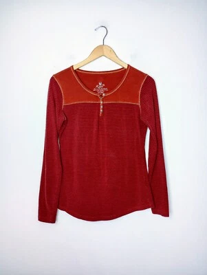 Kuhl Veloce Manga Larga Henley Mezcla Orgánica Para Mujer Pequeño Rojo Naranja Púrpura Foto 1 de 4