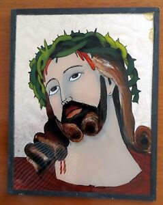 antikes Orig.-Hinterglasmalbild"Jesus"19.Jahrhundert-Regensburg-Freising-München