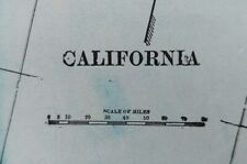 Vintage 1902 CALIFORNIA Map 14"x22" ~ Old Antique Original LOS ANGELES SAN DIEGO