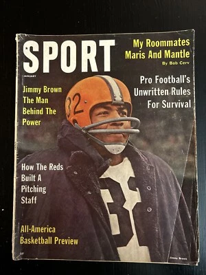 Revista deportiva Jimmy Brown Cleveland Browns HOF enero 1962 ¡LEER! Foto 1 de 4