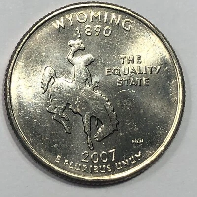 2007 P - Wyoming Statehood Quarter Dollar Coin - Image 1 of 2