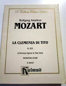 Pocket Score.Mozart.La Clemenza Di Tito.(Serious Opera in 2 Acts).Kalmus Classic - Picture 1 of 5