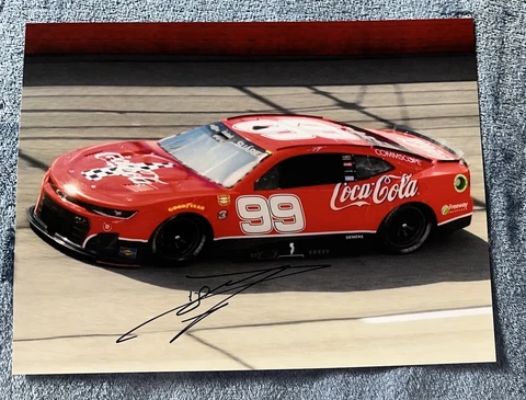 Daniel Suarez Signed 8x10 Photo Coca Cola Car on the Track Coke NASCAR COA Cover