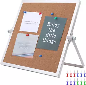 Cork Board Bulletin Board Double Sided Desktop Message Board with Stand - Picture 1 of 7