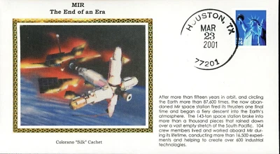 2001 MIR The End of an Era Colorano Silk Cachet FDC - Image 1 of 2