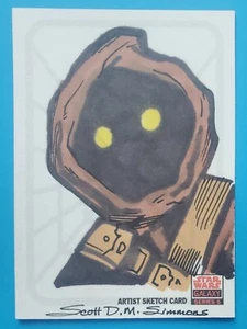 2010 topps JAWA sketch card art SCOTT D M SIMMONS star wars GALAXY 5 tatooine - Picture 1 of 6