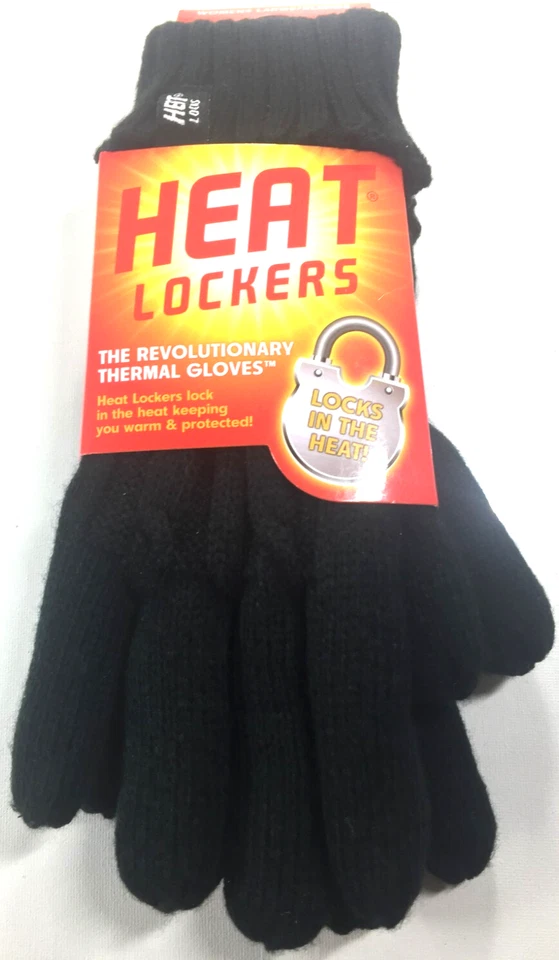 Heat Lockers Black Thermal Knit Gloves Ladies Small/medium