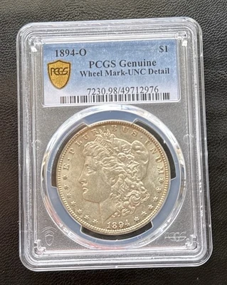 1894-O Morgan Silver Dollar PCGS UNC Genuine Detail Wheel Mark On Reverse Nice - Image 1 of 3