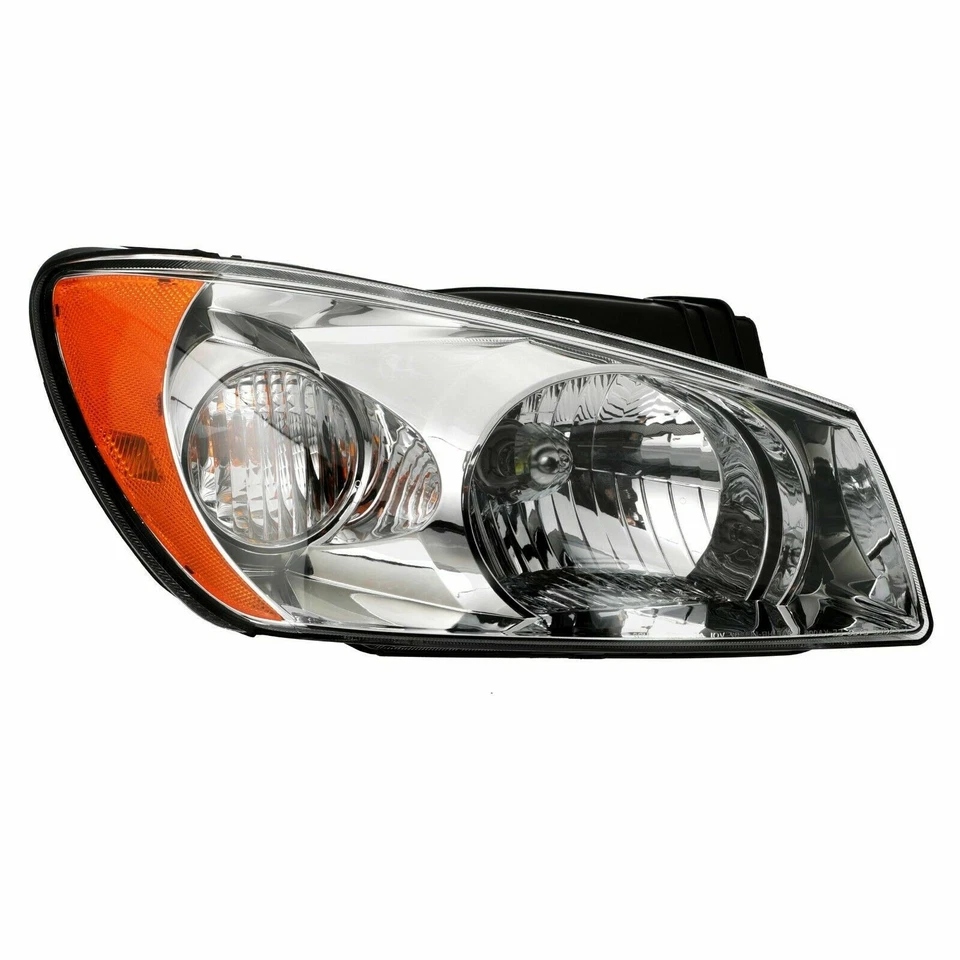 Right RH Headlamp Assembly LX Chrome Housing fits 2004 2005 2006 Kia Spectra - Image 1 of 2