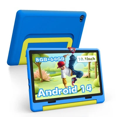 10 Zoll Android 14 Kinder Tablet 8GB 64GB 1280 x 800 IPS LCD Wi-Fi 6 Widevine L1 - Bild 1 von 4