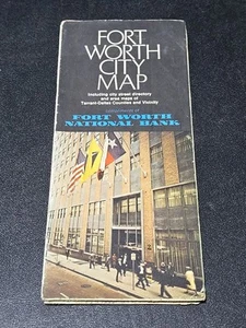 Vintage Rare 1971 Fort Worth Texas City Map Ft. Worth National Bank - Picture 1 of 5