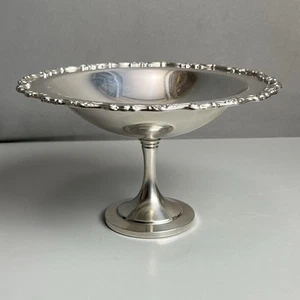 Oneida Silverplate Floral Pattern Footed Compote Pedestal Silver Plate - Picture 1 of 14