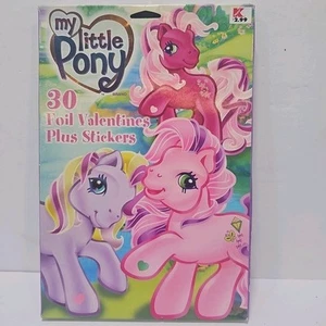Vintage 2004 My Little Pony FOIL SAN VALENTINO + ADESIVI biglietti San Valentino nuovi con scatola - Foto 1 di 7