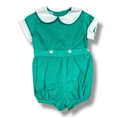 Vtg Kelly’s Kids Aqua Green Baby Bubble Romper Buttons Infant One Piece 18 Mo - Image 1 of 4
